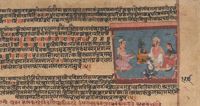 Akrura informeert Nanda en Yashoda: Pagina uit een verspreide Bhagavata Purana..., ca. 1630-50 door Unbekannt