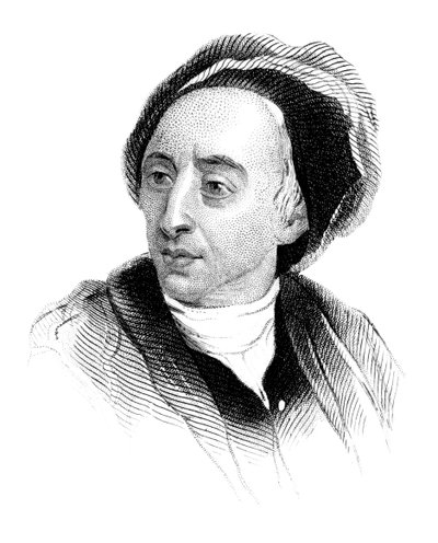 Alexander Pope, Engelse dichter van het begin van de achttiende eeuw, c1850 door Unbekannt