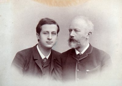 Alexander Siloti, Russische pianist en dirigent, en Peter Tsjaikovski, Russische componist door Unbekannt
