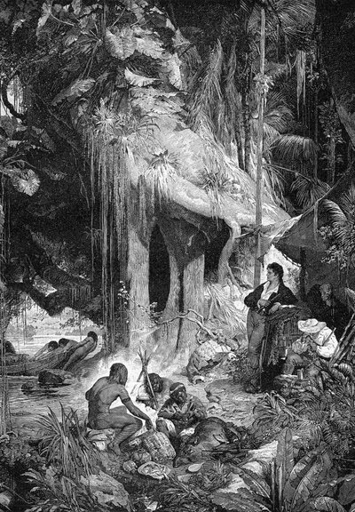 Alexander von Humboldt en Aimé Bonpland aan de Orinoco-rivier door Unbekannt