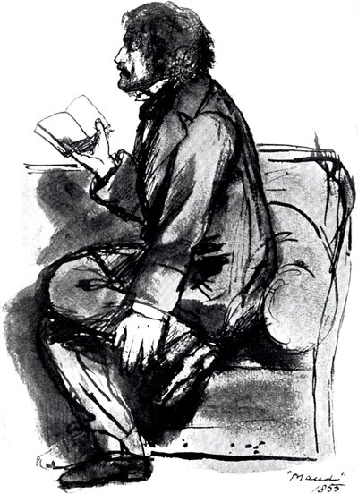 Alfred Tennyson, 1e Baron Tennyson 1809-1892, Engelse dichter, 1855 door Unbekannt