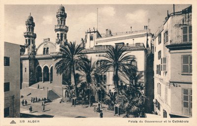 Alger - Palais du Gouverneur en de kathedraal, ca. 1900 door Unbekannt