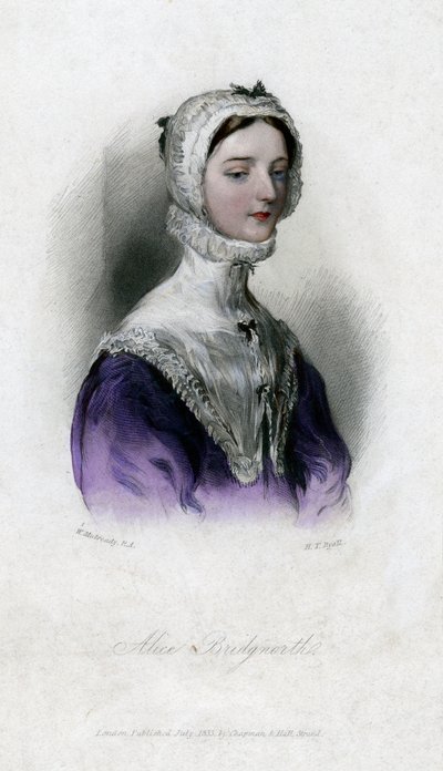 Alice Bridgenorth, een personage in Walter Scotts roman Peveril of the Peak, 1833 door Unbekannt