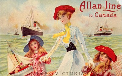 Allan Line naar Canada, R.M.S. Victorian, ca. 1910 door Unbekannt