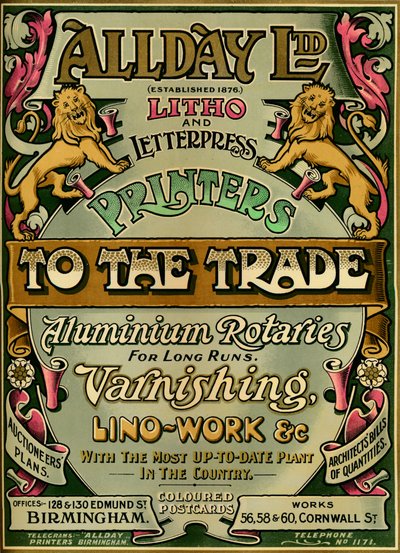 Allday Ltd - advertentie, 1907 door Unbekannt
