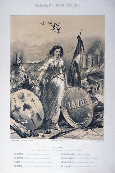 Allegorie van Franse patriottische emblemen, 1870 door Unbekannt