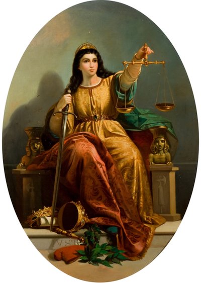 Allegorie van Gerechtigheid, ca. 1870 door Unbekannt