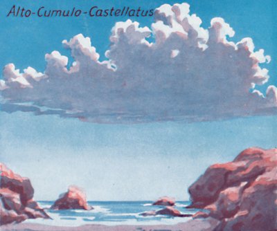 Alto-Cumulo-Castellatus - Een dozijn van de belangrijkste wolkenvormen in de lucht, 1935 door Unbekannt