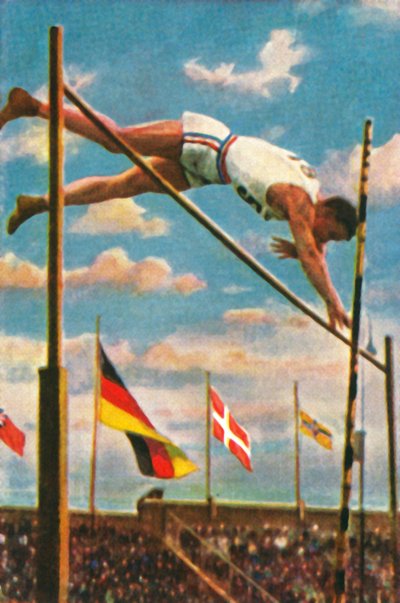 Amerikaanse polsstokhoogspringer Sabin Carr, 1928 door Unbekannt