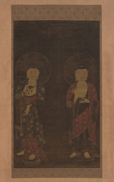 Amitabha en Kshitigarba, eerste helft van de 14e eeuw door Unbekannt
