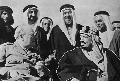 Onder andere Midden-Oosterse heersers, koning Ibn Saoed van Saoedi-Arabië, 1945 door Unbekannt