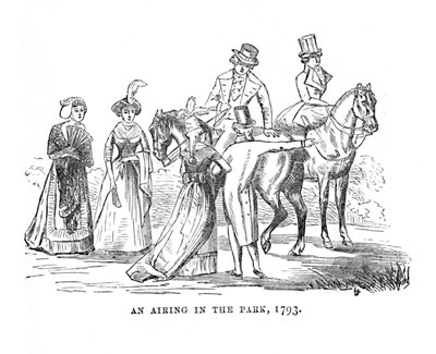 Een wandeling in het park, 1793, c1870 door Unbekannt