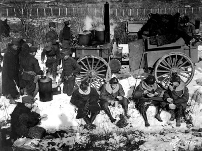 Een Amerikaans infanteriekamp in Siberië, Rusland, december 1918 door Unbekannt