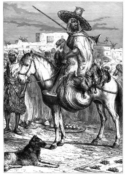 Een Arabische koopman in Tlemcen, Algerije, ca. 1890 door Unbekannt
