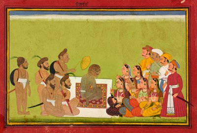 Een audiëntie bij Rom Rishi, ca. 1700-1725 door Unbekannt