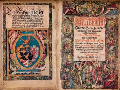 Een vroeg handtekeningenalbum: Een Hauspostill uit de werken van Maarten Luther, ca. 1550 door Unbekannt