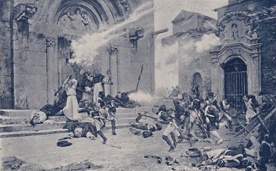 Een episode van het beleg van Saragossa, c1808-1809, 1896 door Unbekannt