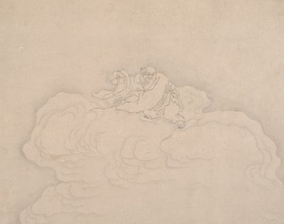 Een onsterfelijke op een wolk met een paar perziken, 20e eeuw door Unbekannt