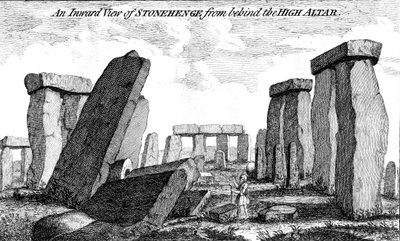 Een binnenaanzicht van Stonehenge van achter het hoofdaltaar, 1760 door Unbekannt