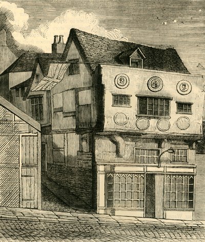 Een oud huis op Little Tower Hill, ca. 1792, ca. 1872 door Unbekannt