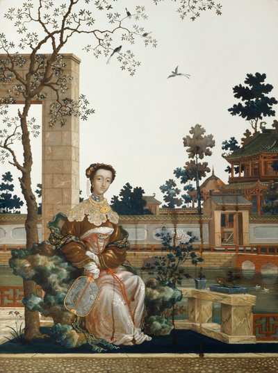 Een Oosterse Schoonheid, Chinees, ca. 1760 door Unbekannt