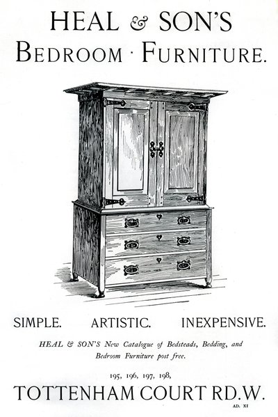 Een advertentie voor Heal and Sons slaapkamermeubels, 1898 door Unbekannt
