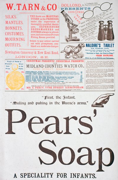 Een advertentiepagina in Yuletide, 1882 door Unbekannt