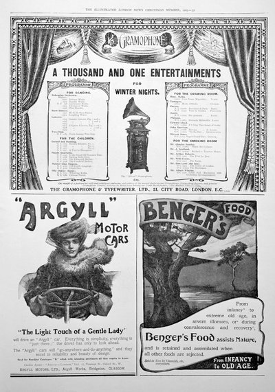 Een advertentiepagina in de Illustrated London News, Kerstmis, 1905 door Unbekannt