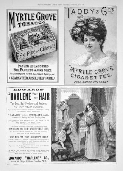 Een advertentiepagina in de Illustrated London News, kerstnummer, 1896 door Unbekannt