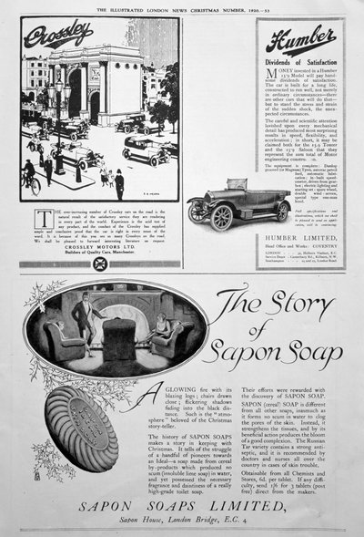 Een advertentiepagina in de Illustrated London News, kerstnummer door Unbekannt