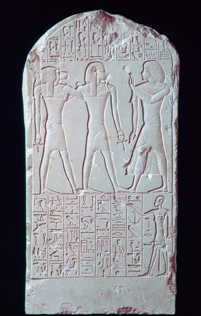 Oude Egyptische kalkstenen stèle, 16e-13e eeuw v.Chr. door Unbekannt