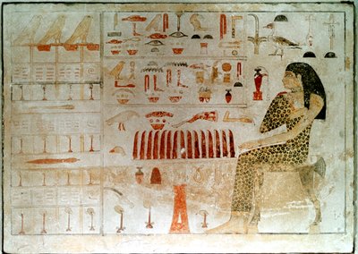Oude Egyptische stele met hiërogliefen door Unbekannt