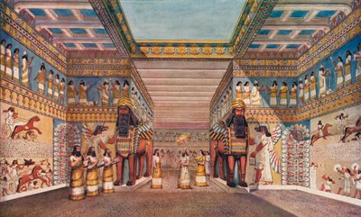 Oude beschaving: binnen het paleis van een Assyrische koning, 1907 door Unbekannt