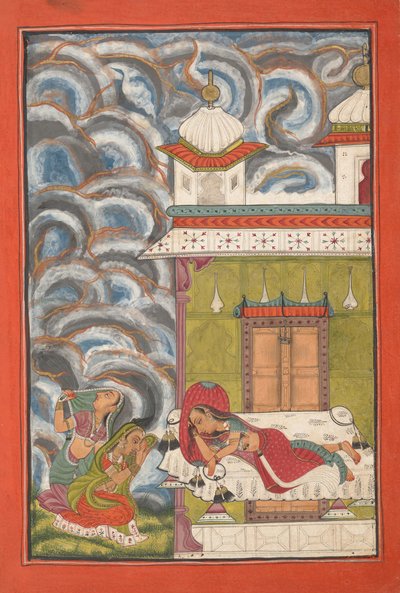 Andhrayaki Ragini: Folio uit een ragamala-serie, ca. 1710 door Unbekannt