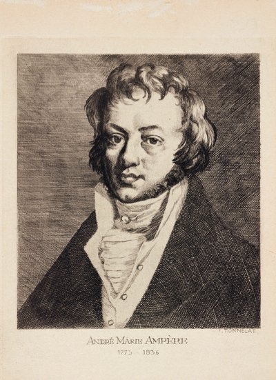 Andre-Marie Ampere, Franse natuurkundige en wiskundige, ca. 1820 door Unbekannt