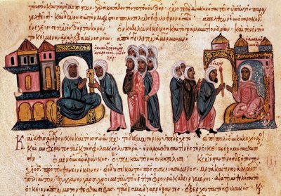 Andronicus II Paleologus, met zijn zoon en gevangenen door Unbekannt
