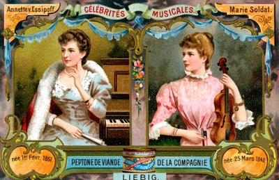 Annette von Essipoff en Marie Soldat, ca. 1900 door Unbekannt