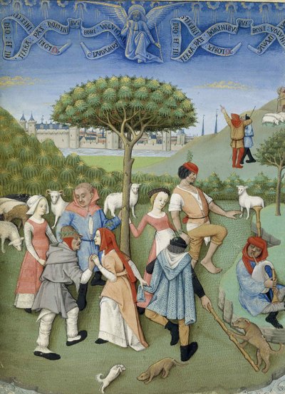 Aankondiging aan de herders: volksdans. Uit Heures de Charles d