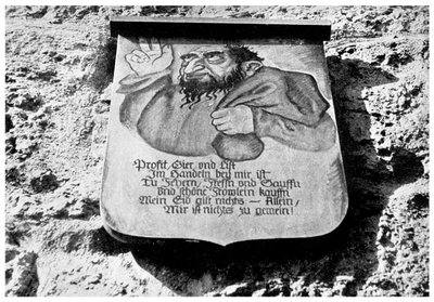 Antisemitisme: middeleeuwse inscriptie op de stadsmuur, Rothenburg, Duitsland door Unbekannt