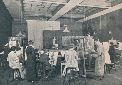 Antieke en levensklassen aan het Ontario College of Art, Toronto, ca. 1913 door Unbekannt
