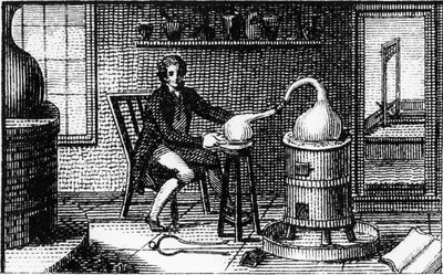 Antoine Laurent Lavoisier, 18e-eeuwse Franse chemicus, in zijn laboratorium, 1814 door Unbekannt