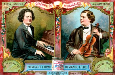 Anton Rubinstein en August Wilhelmj, ca. 1900 door Unbekannt