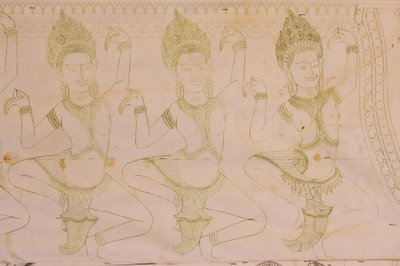 Apsara tekening, Siem Reap, Cambodja door Unbekannt