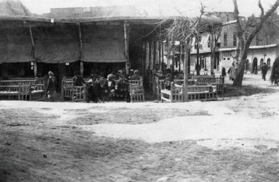 Arabisch koffiehuis, Bagdad, Mesopotamië, WOI door Unbekannt