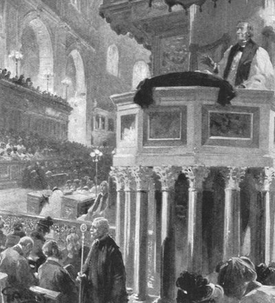 Aartsbisschop van Canterbury predikend...na de dood van koningin Victoria, 1902, 1901 door Unbekannt