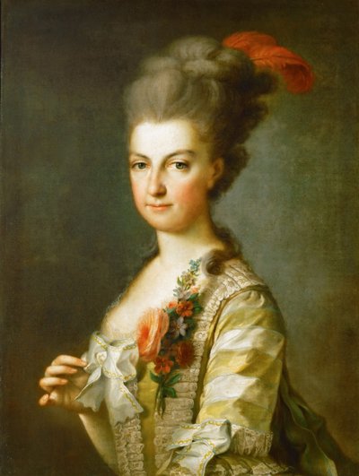 Aartshertogin Maria Christina, Hertogin van Teschen, in een gestreepte zijden jurk door Unbekannt