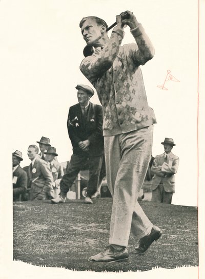 Archie Compston nadert: Ik heb geen gebruik voor een club zonder stands, c1935 door Unbekannt