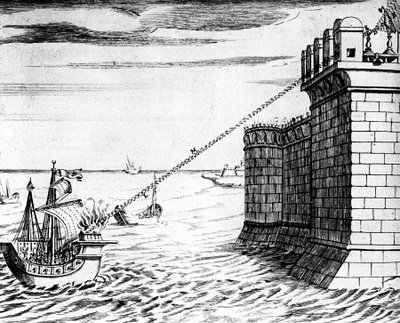 Archimedes brandspiegel, apparaat gebruikt bij het beleg van Syracuse, 215-212 v.Chr., 1642 door Unbekannt
