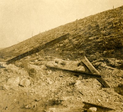 Gebied rond het fort bij Douaumont, Noord-Frankrijk, ca. 1914-1918 door Unbekannt