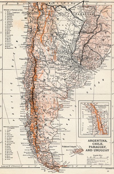 Argentinië, Chili, Paraguay en Uruguay door Unbekannt